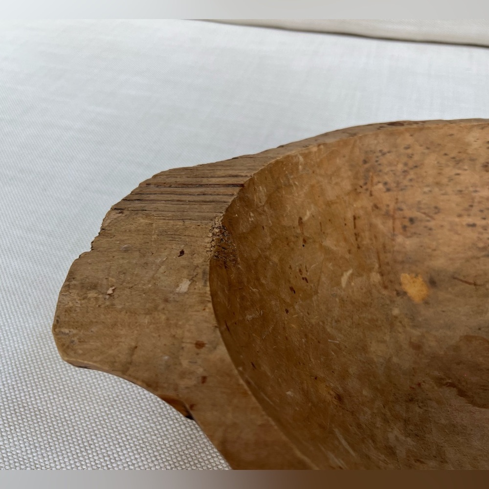 RARE Antique flour dough bread kneading bowl, hand carved GORGEOUS - Picture 5 of 5